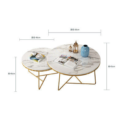 北欧创意简约大理石茶桌茶几 客厅办公室卧室小户型组合小圆桌u.