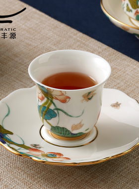永丰源幸福和鸣陶瓷茶杯40ml茶具散件1杯1碟 礼盒装