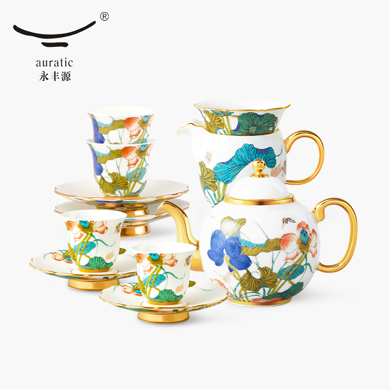 永丰源幸福和鸣12头功夫茶具咖啡具陶瓷茶杯套装高档