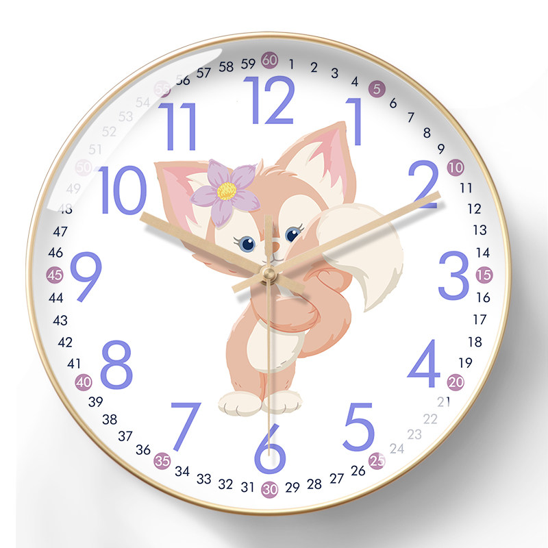 玲娜贝儿挂钟石英钟表卡通公主房时钟少女孩可爱少女心电波钟静音