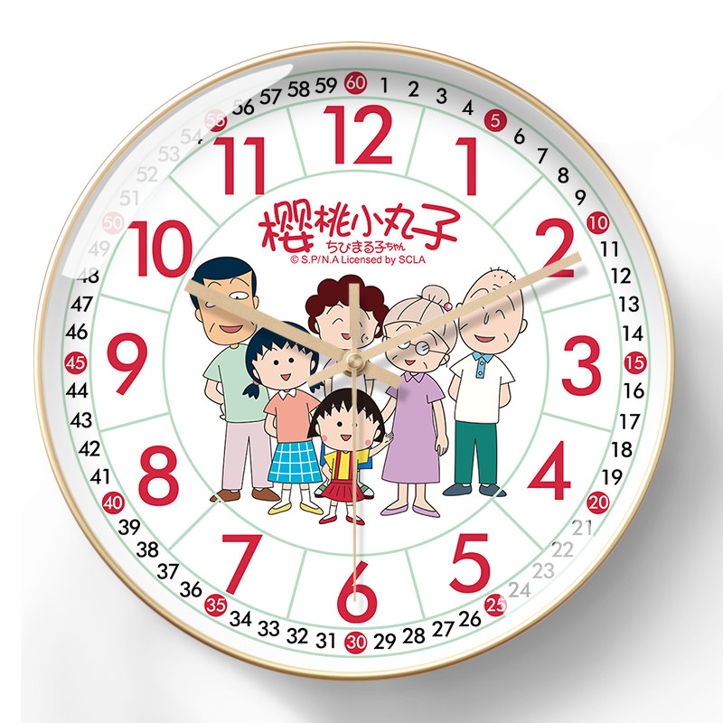 美幻达pvc卡通玻璃室内塑料电波钟挂钟