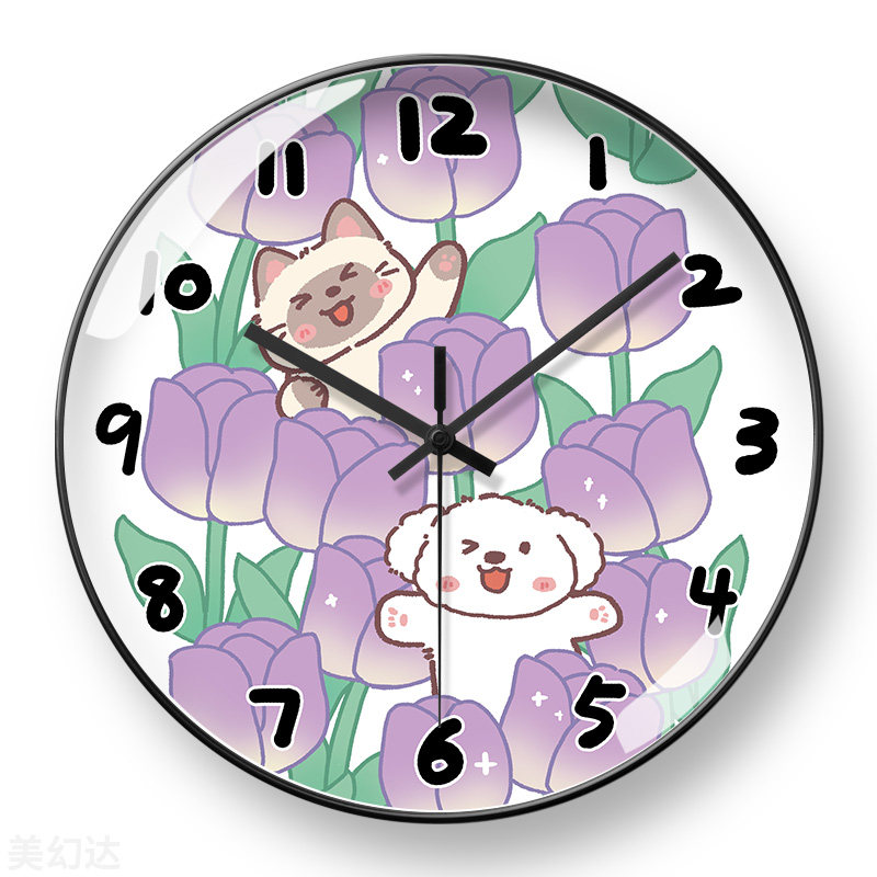 美幻达PVC简约玻璃塑料电波挂钟