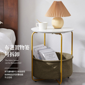 小茶几边几角几沙发客厅卧室收纳置物架小圆桌实木铁艺小茶桌简约