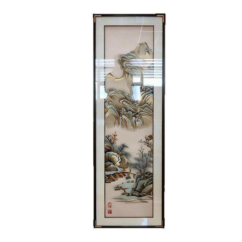 千里江山入户玄关刺绣装饰画山水画织锦绣挂画走廊过道壁画