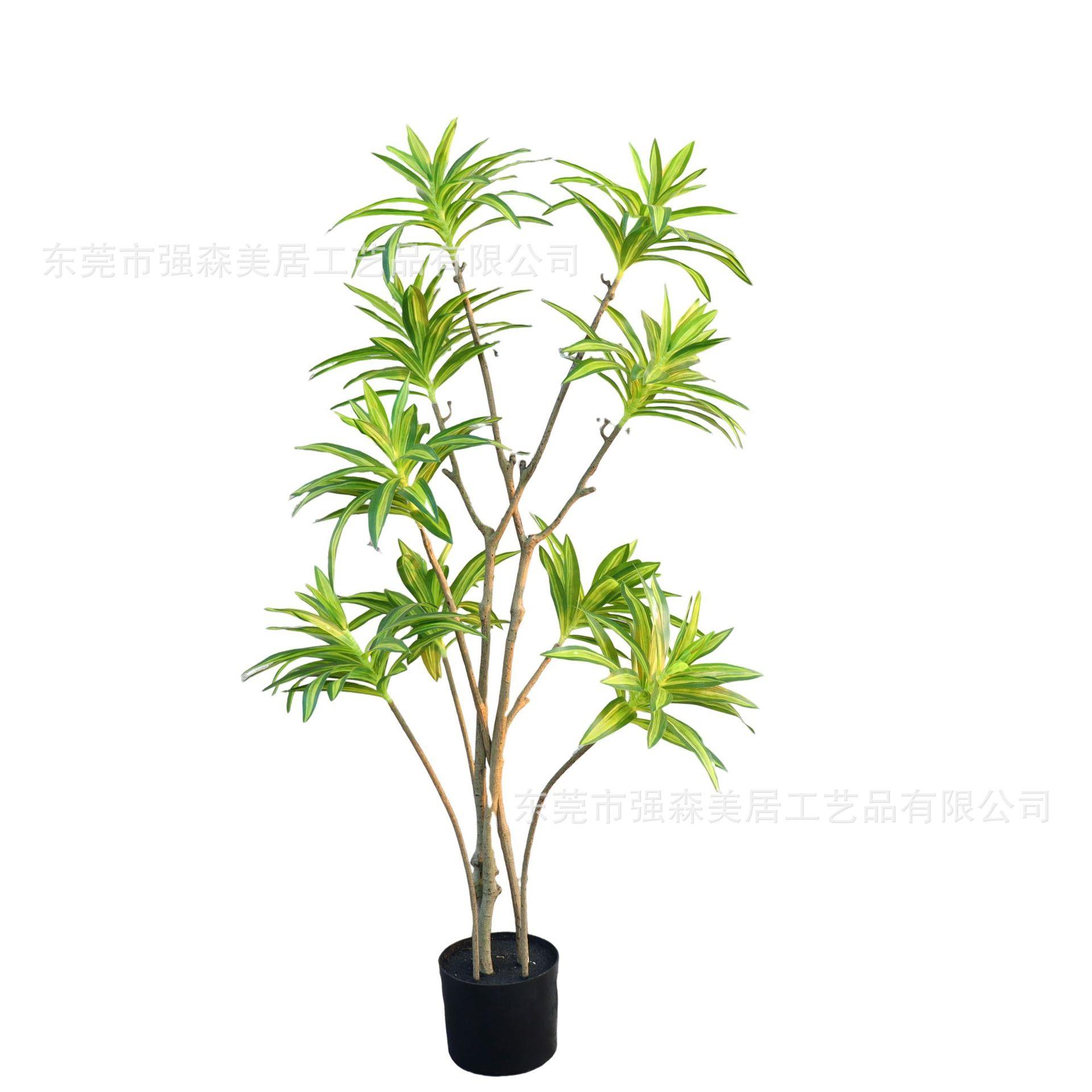 仿真花绿植百合竹高端轻奢仿生植物客厅电视柜落地装饰假盆栽摆件