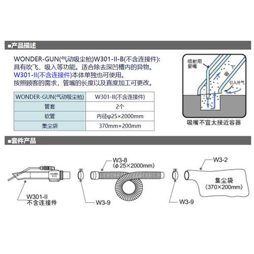 W301-II-B(不含连接件)吸尘枪吹尘枪大泽喷枪-II大量现货
