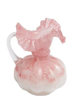 粉色奶油风玻璃花中古芬顿级感琉璃艺术鲜花客厅插花摆件绝美