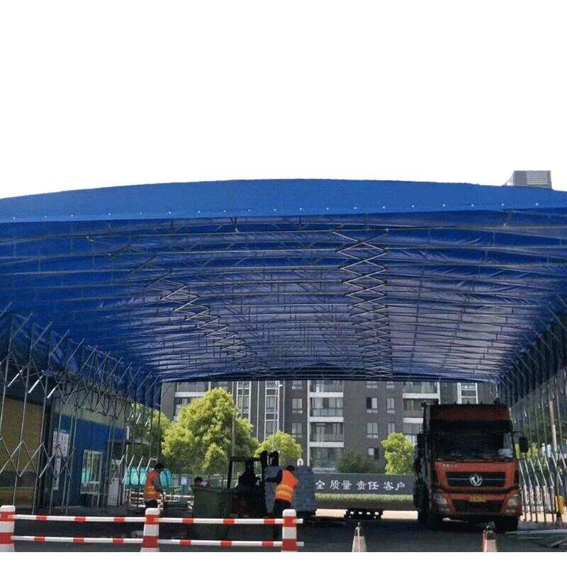 移动推拉遮阳棚活动伸缩雨蓬遮阳棚酒席帐篷大型户外仓库推拉篷