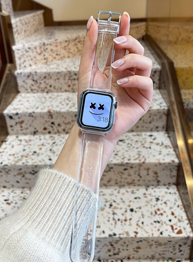 新款创意冰川透明适用iwatch10苹果表带applewatch987654SE男女款