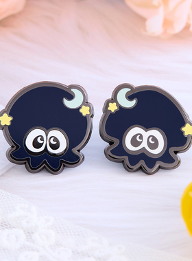 喷射战士3金属徽章鱿型斯普拉遁amiibo彩虹包包挂件日系卡通饰品