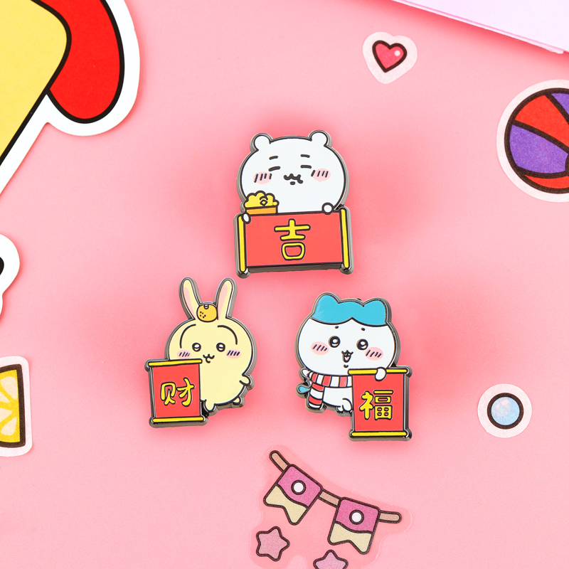 【好物体验专享】chiikawa吉伊卡哇金属徽章乌萨奇吧唧痛包挂件