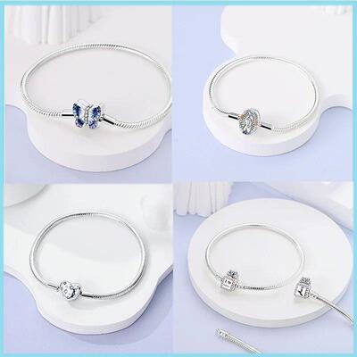 Sterling Silver Bracelet Fit Charms Butterfly Stars Moon Saf