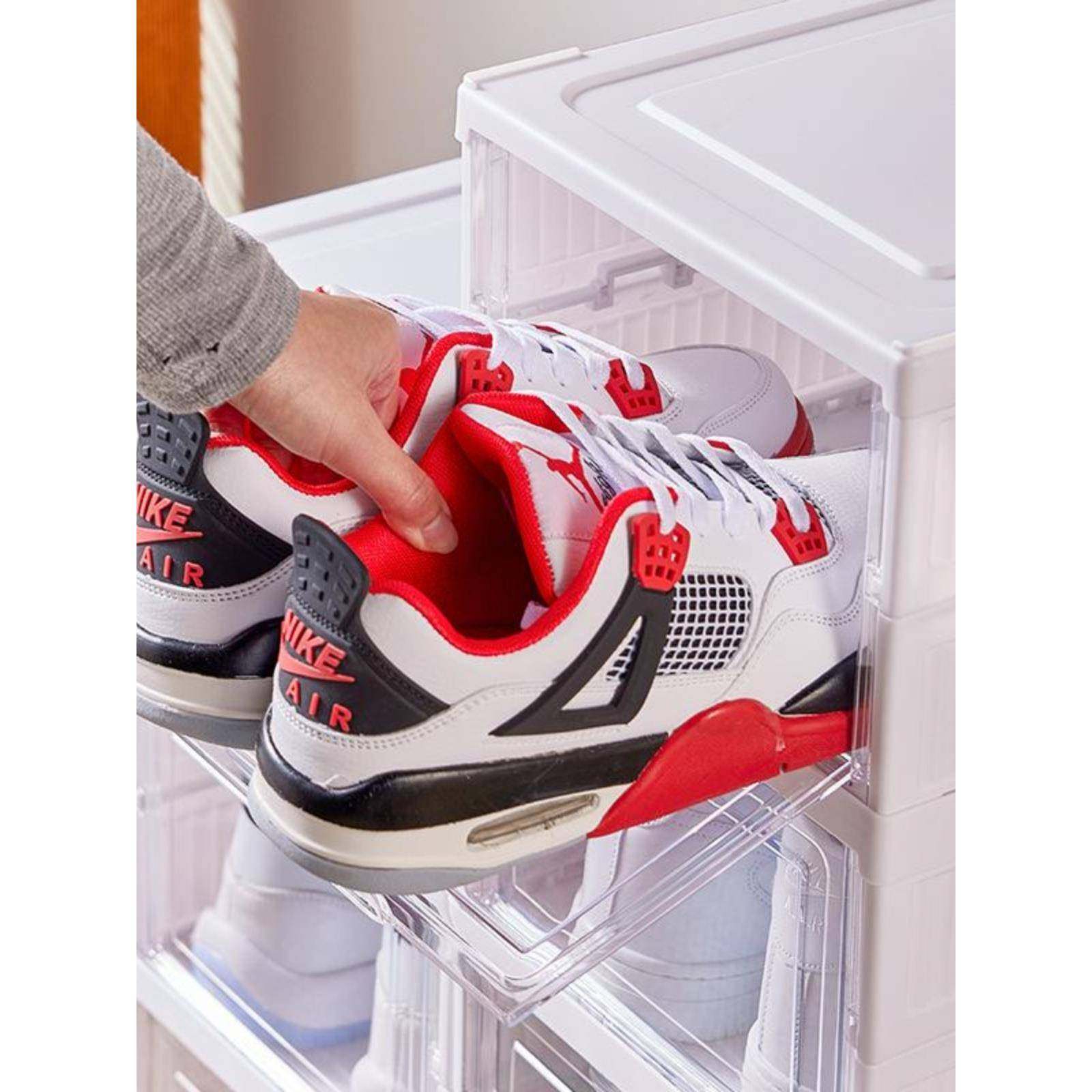 Transparent folding plic shoe box storage折叠塑料鞋盒收纳