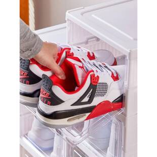 folding storage折叠塑料鞋 plic box 盒收纳 shoe Transparent