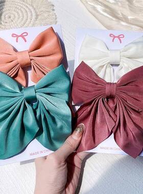 2Pcs/set Women Girls Sweet Print Bows Hair Clips Hairpins