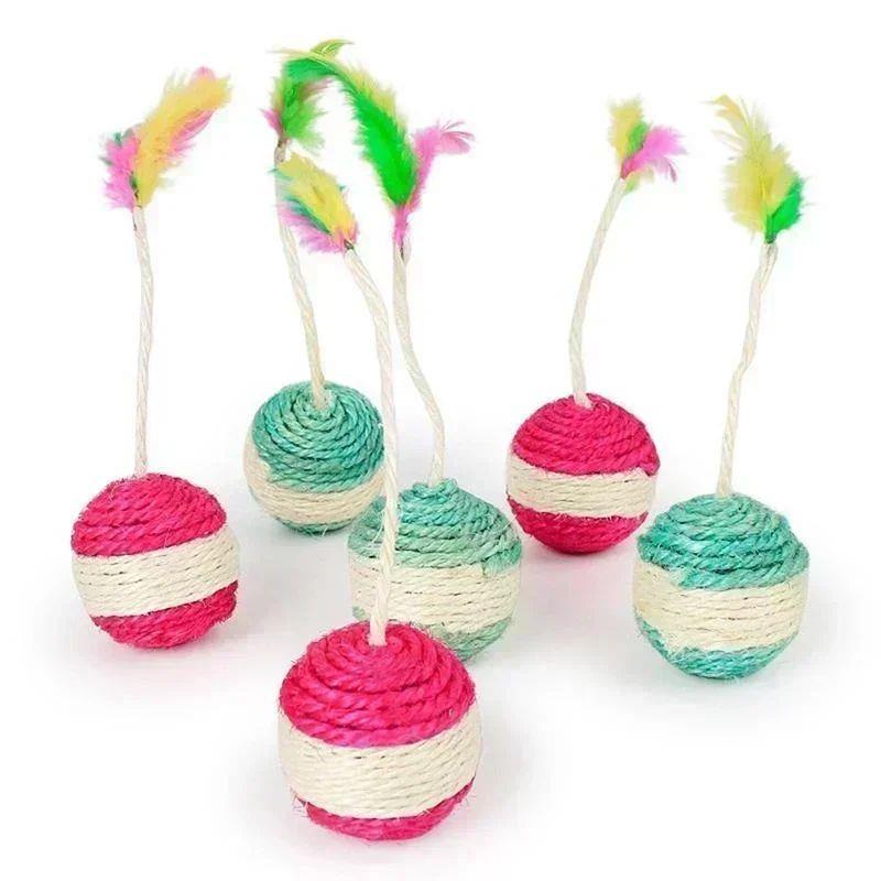 1Pc  Toy Sisal Scratching Ball Training Interactive Toy f