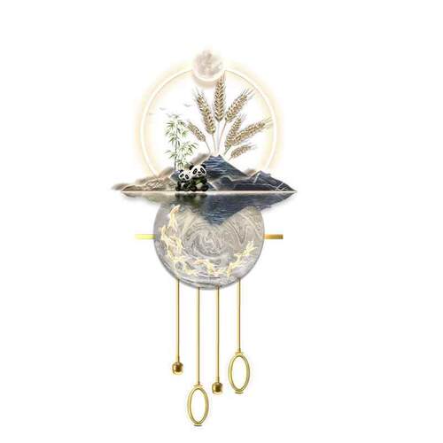 新中式鱼玄关装饰画现代高档走廊尽头寓意好的立体led发光挂画