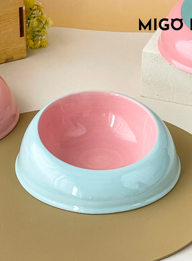 陶瓷小猫碗喂食碗斜口猫碗防外溅大口径猫咪水碗高颜值猫猫碗食盆