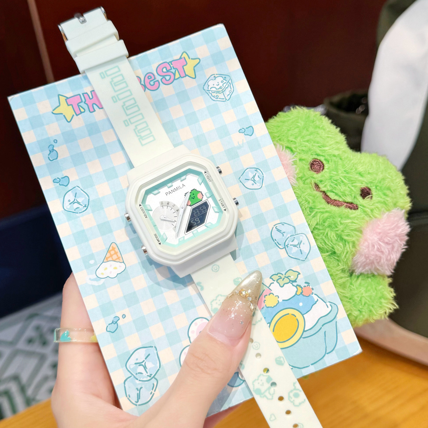 双显方形电子手表女款学生女初高中ins风小众初中生女孩2026新款