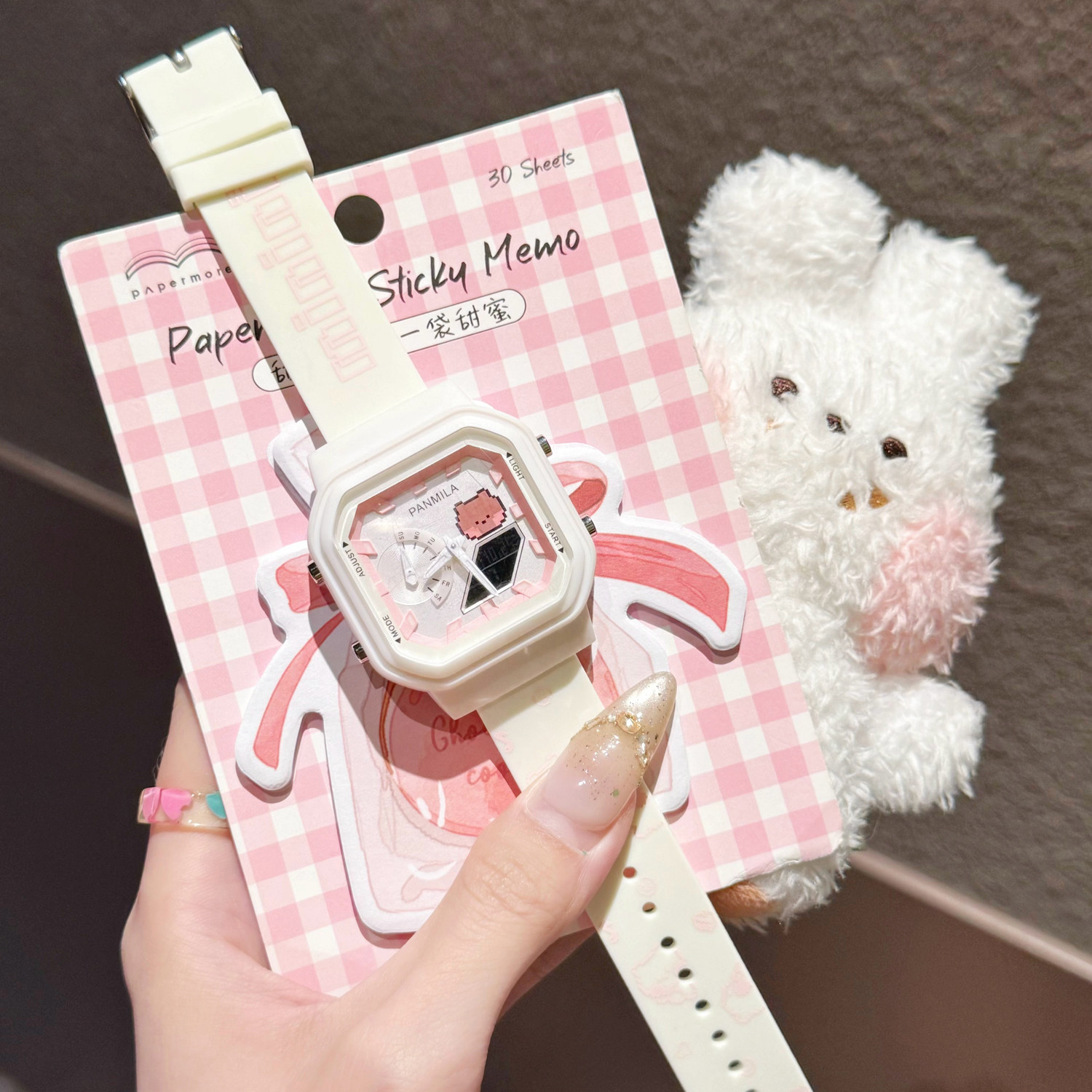 双显方形电子手表女款学生女初高中女孩ins风小众高颜值2026新款