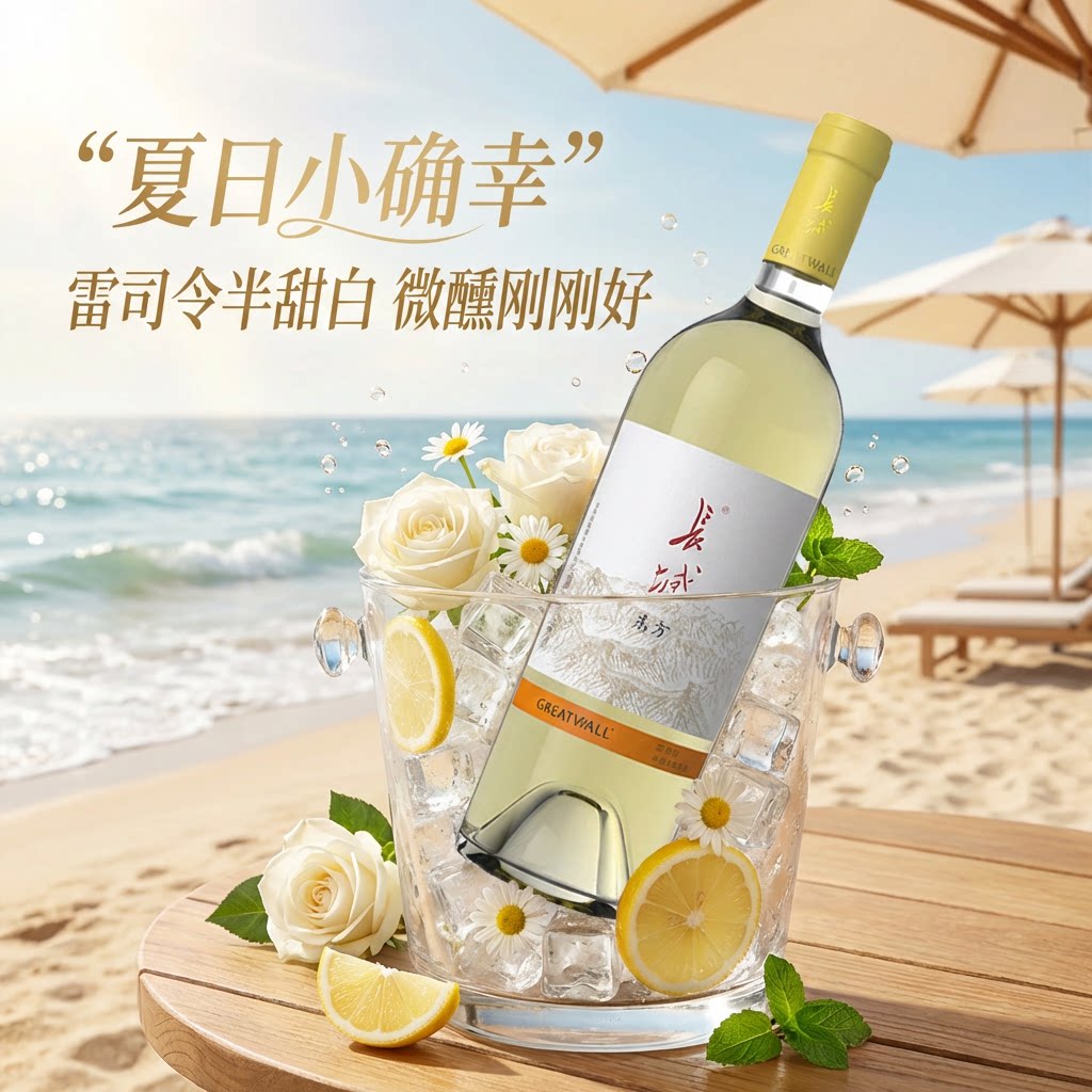 长城东方雷司令半甜白葡萄酒女士微醺国产葡萄酒果酒送礼750ml