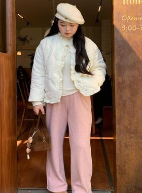 （折）Chestnut 纯色高克重自发热百搭糯糯松紧腰直筒裤