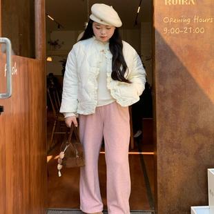 (折)Chestnut 纯色高克重自发热百搭糯糯松紧腰直筒裤