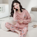 束脚休闲家居服可外穿套装 长袖 2025年新款 100%纯棉睡衣女士秋冬季