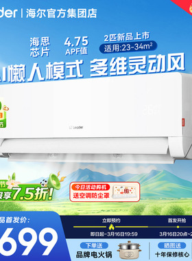 AI智慧风】海尔空调统帅2匹3匹大挂机懒人神机人感防直吹客厅挂机