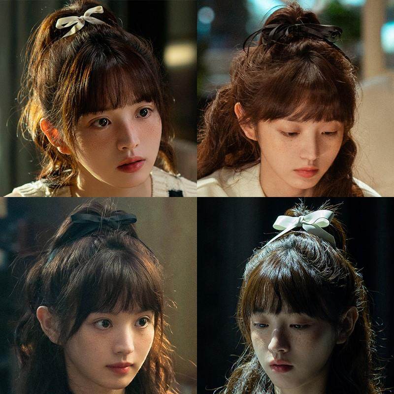 半熟男女田曦薇何知南同款蝴蝶结发夹后脑勺高马尾发饰2024年新款