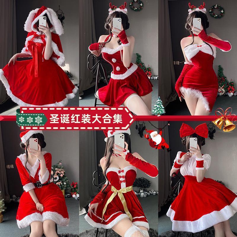 装扮服装圣诞节女小麋鹿圣诞节日派对成人圣诞老人套装cos舞台服