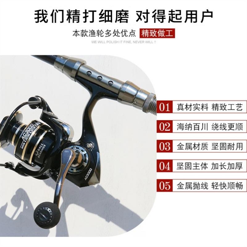 纺车轮全金属路亚鱼轮正品渔轮海杆轮鱼线轮矶竿设计远投海竿轮