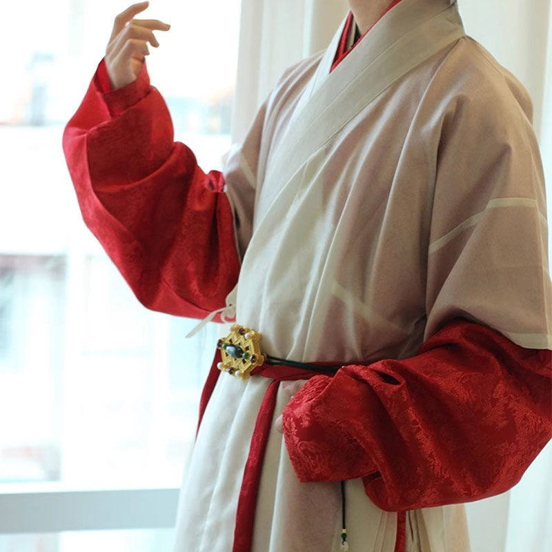 希雾国风 明制汉服缠枝灵云暗纹提花纱日常明代初期打褶窄袖搭护