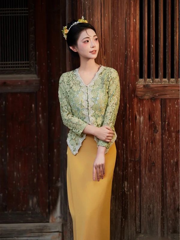 新款娘惹服月娘同款泰国马来西亚小娘惹服饰高级旅拍摄影演出服