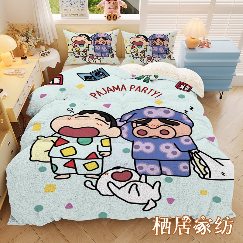冬季上新蜡笔小新加厚四件套
