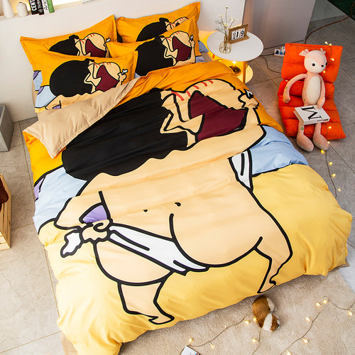 蜡笔小新四件套宿舍床上用品单人