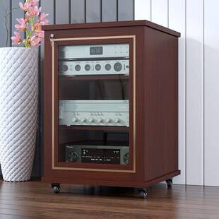 影院KTV视听柜商用机架木质音响柜专业设备柜带U条会议室功放机柜