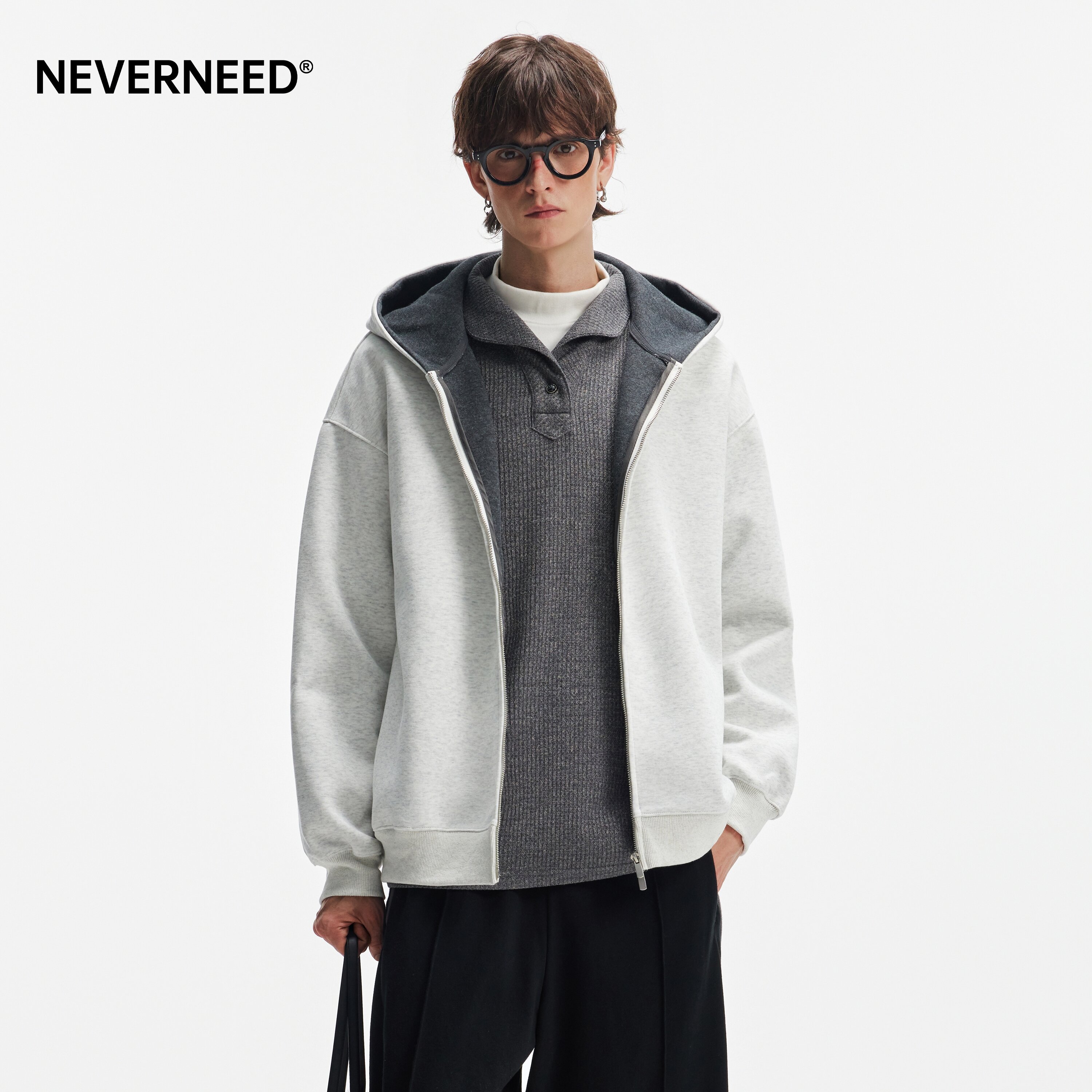NEVERD重磅撞色短款连帽