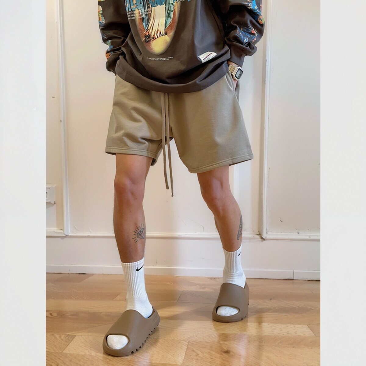 BurnBro美式高街夏季休闲运动短裤男宽松潮牌纯棉情侣篮球五分裤