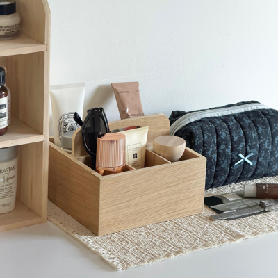 多功能桌面提手收纳盒首饰盒杂物卧室化妆品收纳日式木质储物盒