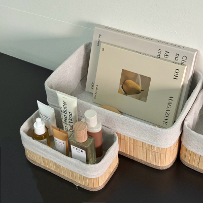 藤编草编竹编收纳编织篮子日式桌面浴室整理零食框收纳筐脏衣篮