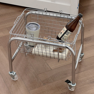 零食收纳推车可移动置物架家用客厅手提篮子脏衣篓浴室整理筐