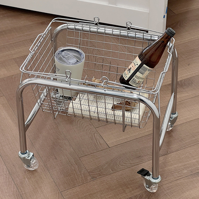 零食收纳推车可移动置物架家用客厅手提篮子脏衣篓浴室整理筐