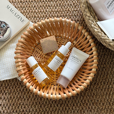 梳妆台桌面收纳盒编织篮子杂物收纳筐化妆品护肤品桌面收纳筐手工