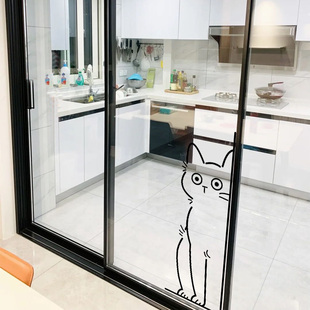 网红可爱卡通小猫墙角装饰贴画客厅布置厨房玻璃门防撞墙贴纸贴画