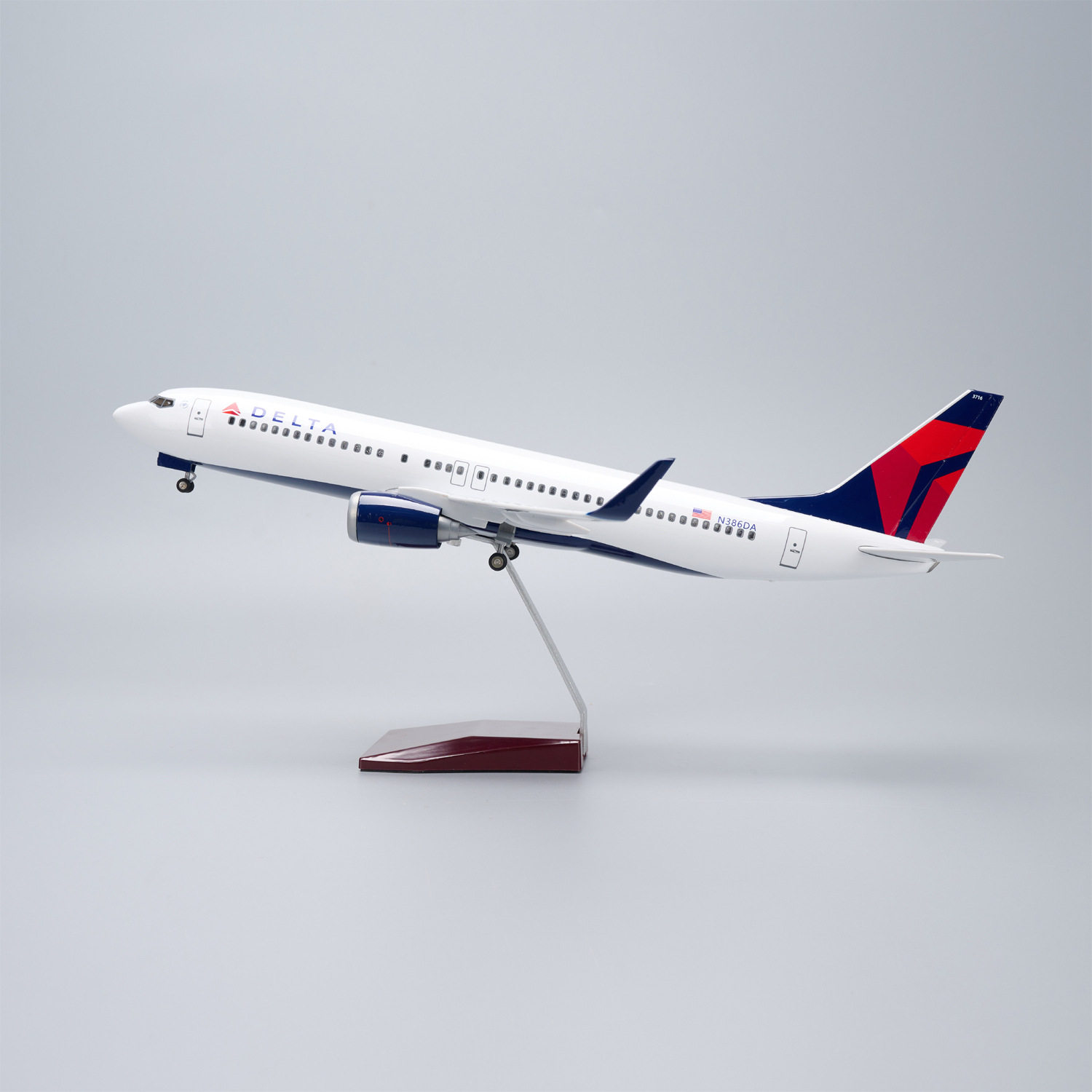 带灯47cm达美航空客机飞机模型737仿真拼装摆件礼物DeltaAirLines