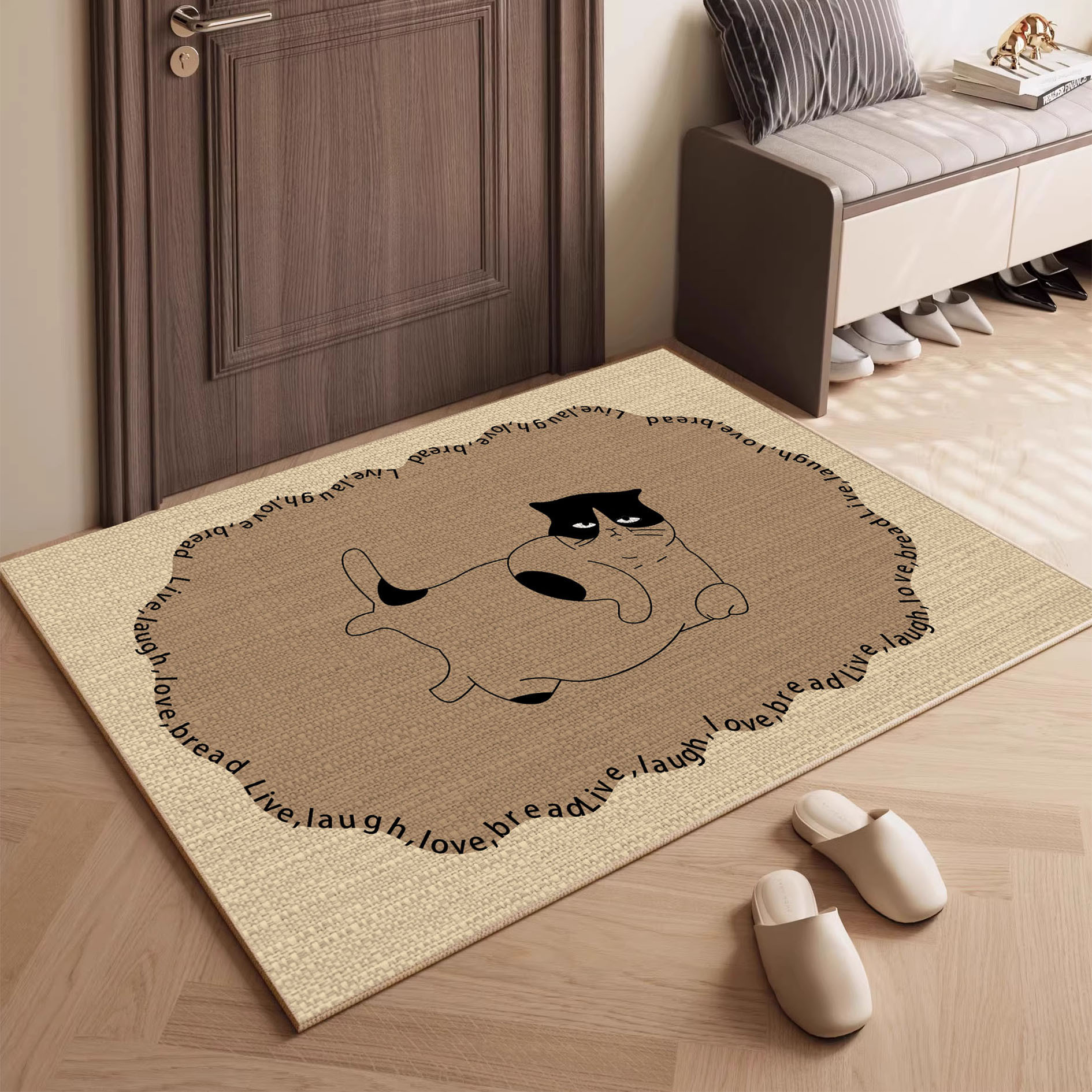 亚麻防猫抓宠物地垫防嘶咬不掉屑猫窝狗笼餐垫家用入户门地垫