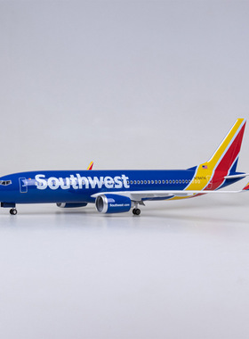 带灯47cm美国西南航空波音737拼装仿真客机飞机模型摆件Southwest