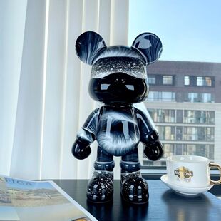 新款网红手工diy流体流体熊成品ins客厅潮玩轻奢存钱罐摆件