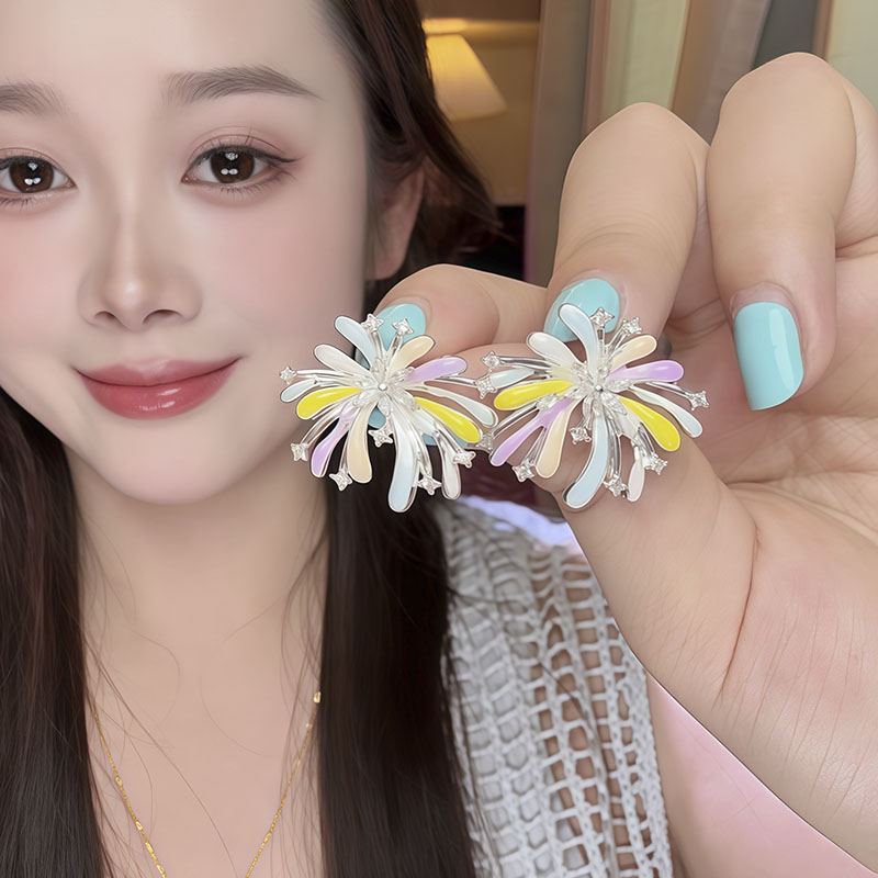多巴胺滴油彩色烟花耳钉女